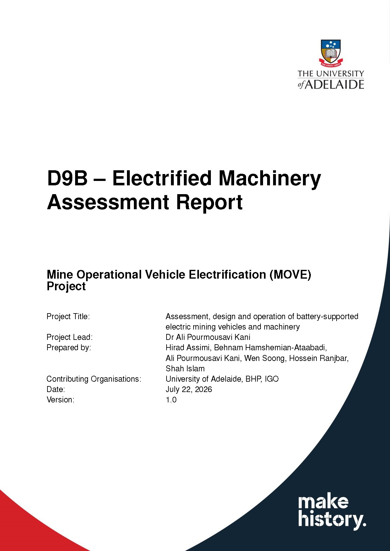 First page of the MOVE Charging Infrastructure report